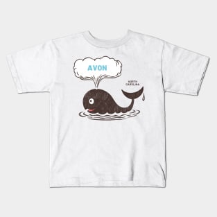 Avon, NC Summertime Vacationing Whale Spout Kids T-Shirt